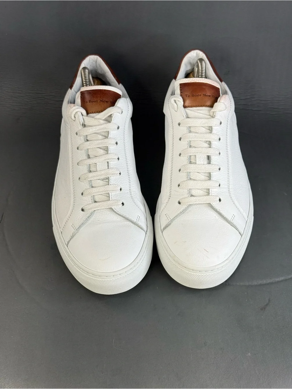 To Boot New York Carlin tumbled calfskin white sneaker shoes mens size 10